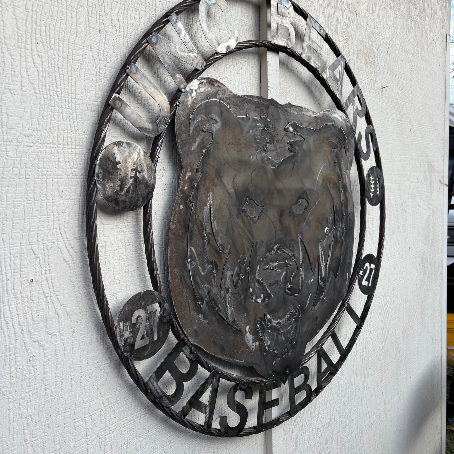 UNC BEARS CUSTOM RAW METAL NO PAINT VINTAGE CRAFT SIGN TEAM HANDMADE TO ORDER