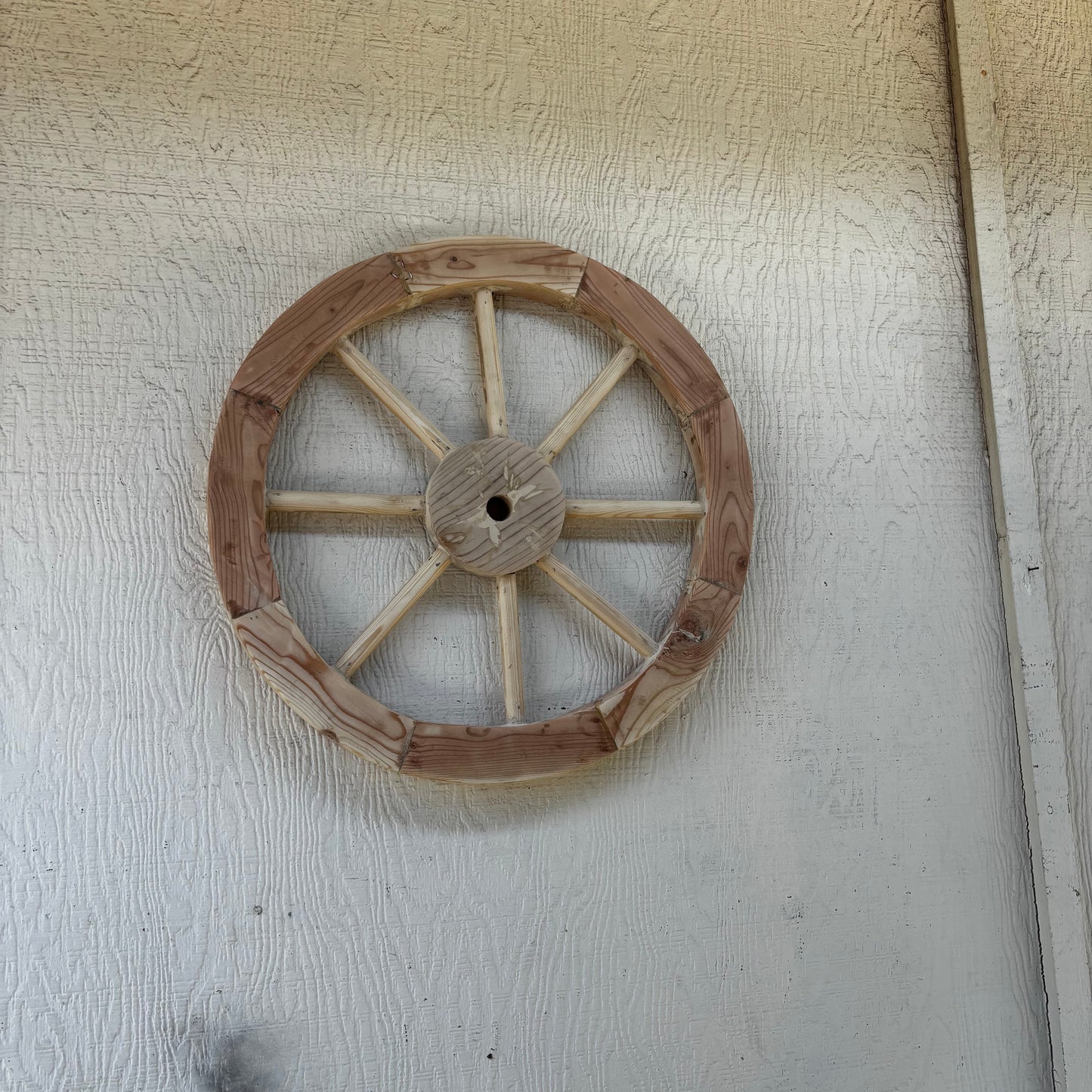 DECORATIVE WAGON WHEEL WOOD WALL ART WESTERN HOME DECOR HANDMADE TEXAS USA