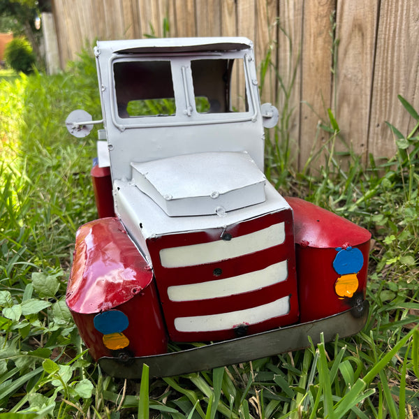 TEXAS FLAG TRUCK 20" PICKUP PATRIOTIC TRUCK RED WHITE BLUE METAL VINTAGE GARDEN ART FIGURINE WESTERN HOME DECOR HANDMADE #EH12866