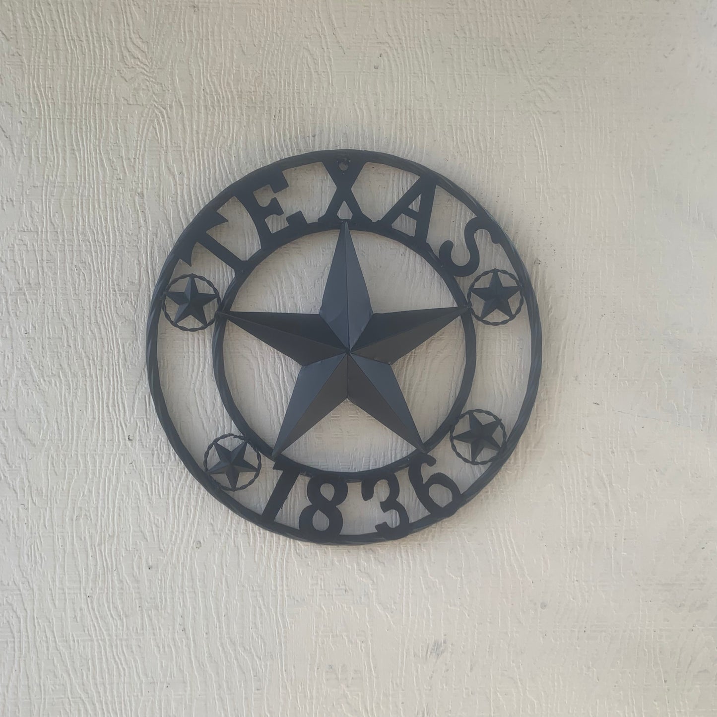 TEXAS 1836 BLACK BARN STAR METAL LONESTAR WESTERN HOME DECOR HANDMADE NEW 16",24",36",50"