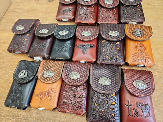 7" LEATHER HOLSTER POUCH EXTRA LARGE  BELT LOOP CELL PHONE CASE UNIVERSAL OVERSIZE MULTI STYLES