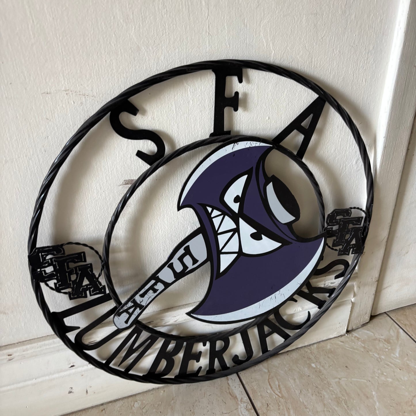 SFA LUMBERJACKS CUSTOM METAL VINTAGE CRAFT SIGN WALL ART TEAM SIGN HANDMADE