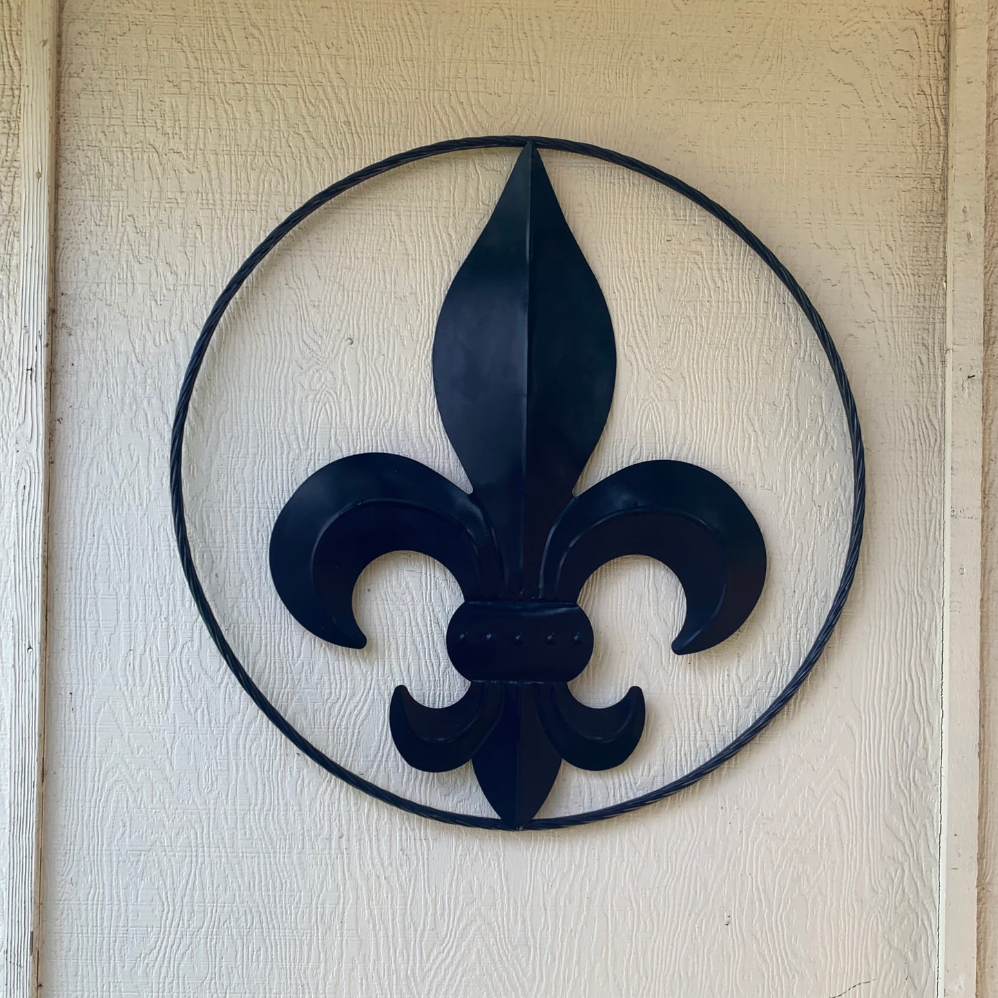 NAVY BLUE 24",36" FLEUR DE LIS METAL WALL ART SIGN WESTERN HOME DECOR HANDMADE NEW #EH10764