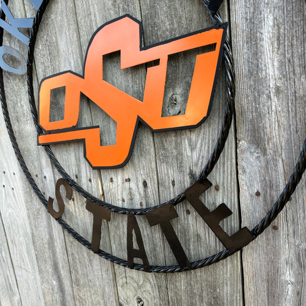 OSU OKLAHOMA STATE COWBOYS METAL CUSTOM VINTAGE TEAM WALL ART HANDMADE CRAFT SIGN