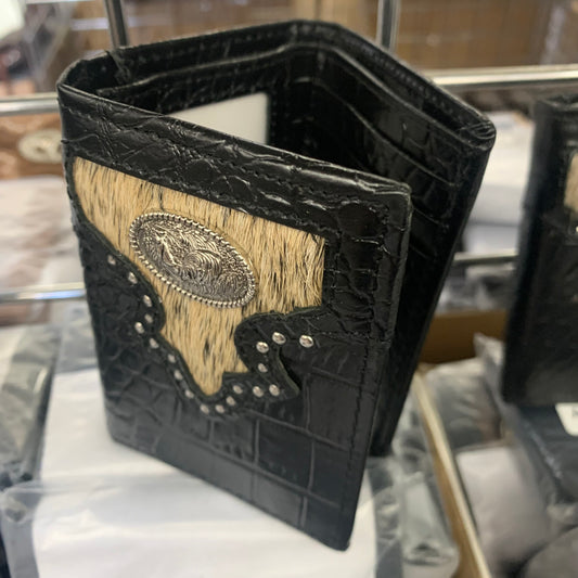 TRI FOLD ROOSTER GENUINE LEATHER WESTERN MEN'S WALLET WESTERN FASHION #EH11438