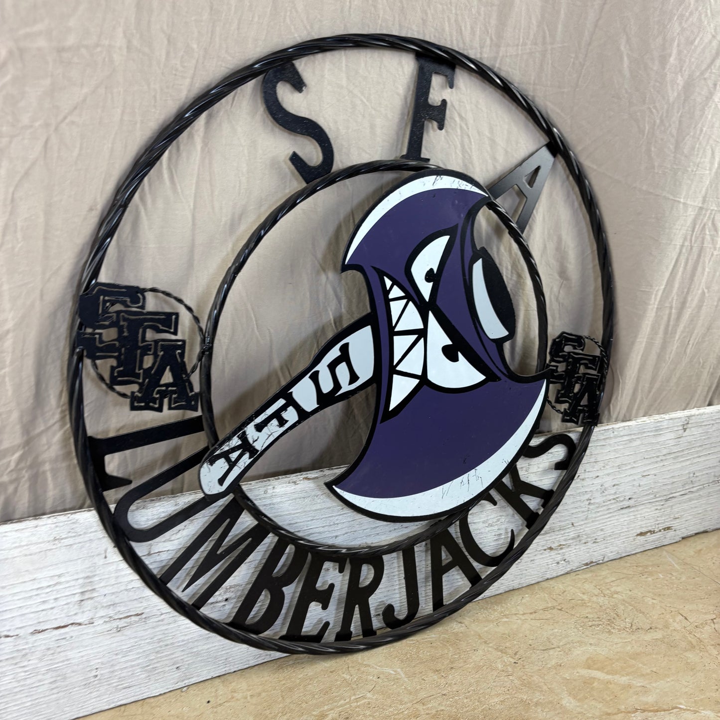 SFA LUMBERJACKS CUSTOM METAL VINTAGE CRAFT SIGN WALL ART TEAM SIGN HANDMADE