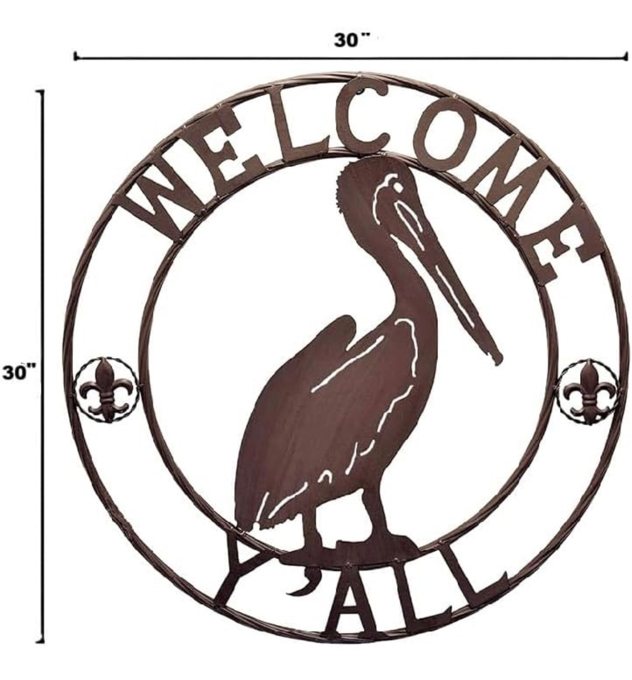 WELCOME PELICAN SIGN METAL WALL ART WESTERN HOME DECOR HANDMADE