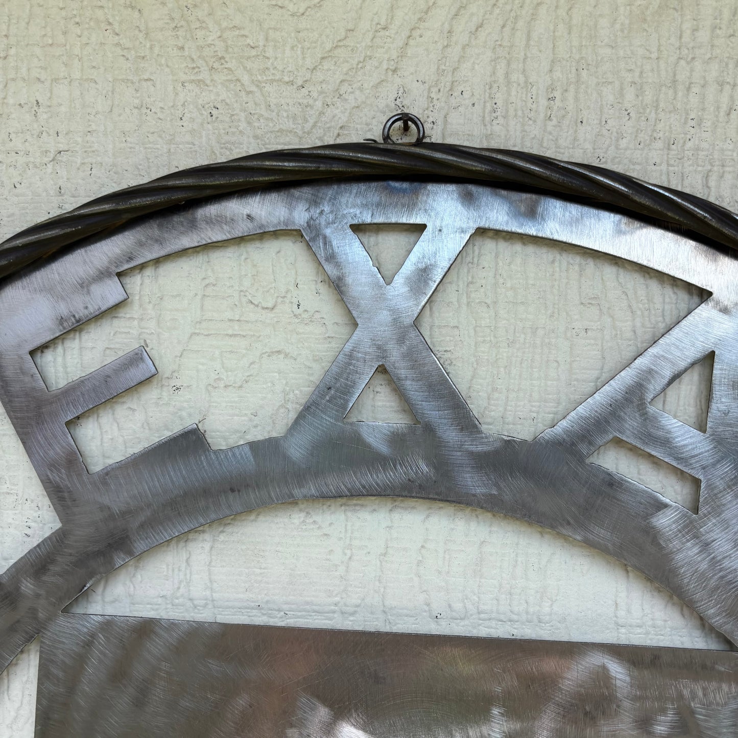 TEXAS RANGERS CUSTOM RAW METAL VINTAGE CRAFT TEAM SIGN TWISTED ROPE RING HANDMADE