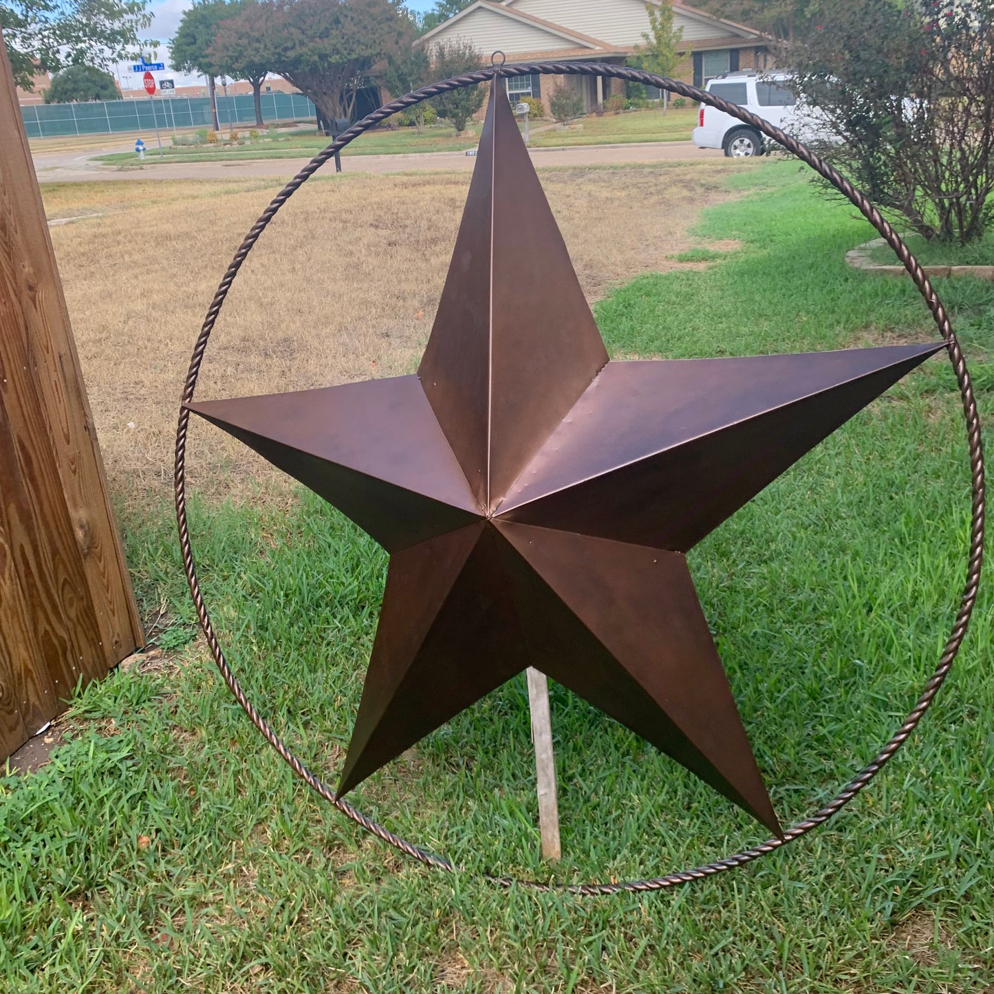 LONE STAR 60" BARN STAR METAL RUSTIC  BRONZE VINTAGE COPPER WALL ART WESTERN HOME DECOR HANDMADE NEW EH10524