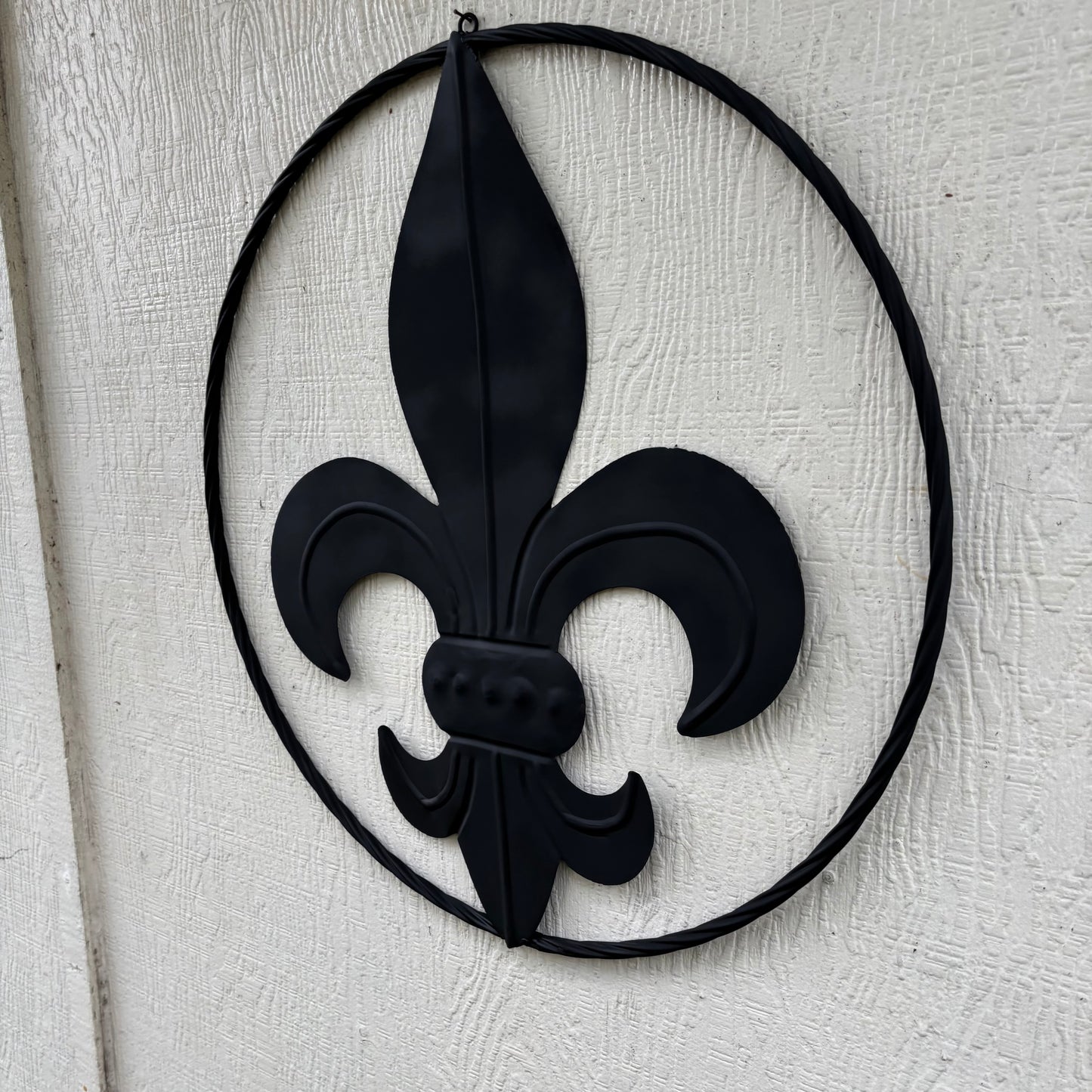 FLEUR DE LIS BLACK FLAT METAL WALL ART SIGN WESTERN HOME DECOR HANDMADE NEW 12",18",24",32"