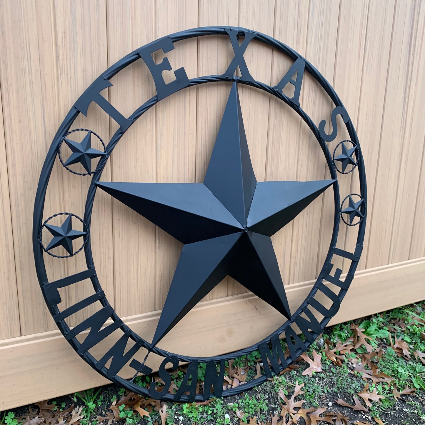 LINN SAN MANUEL STYLE YOUR CUSTOM NAME STAR METAL BARN LONE STAR 3d TWISTED ROPE RING WESTERN HOME DECOR HANDMADE NEW