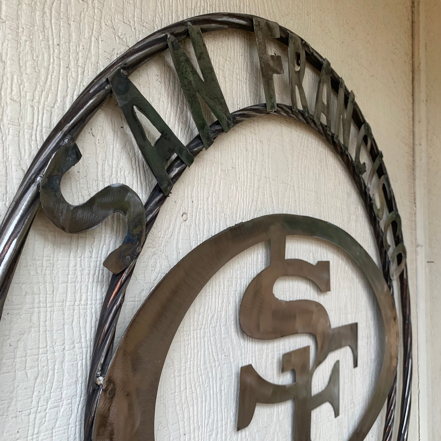 36" SAN FRANCISCO 49ERS CUSTOM RAW METAL VINTAGE CRAFT TEAM SIGN HAND MADE IN USA