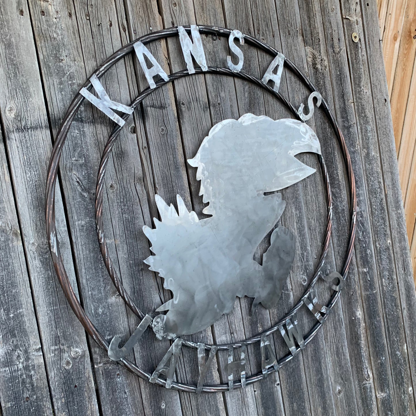 KANSAS JAYHAWKS RAW CUSTOM METAL VINTAGE CRAFT SIGN UNPAINTED TEAM HANDMADE