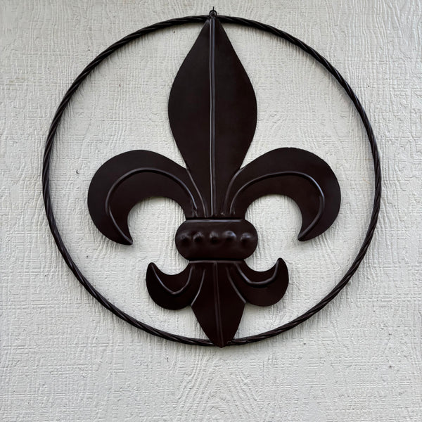 FLEUR DE LIS BRONZE METAL WALL ART SIGN WESTERN HOME DECOR HANDMADE NEW 12",18",24",32"