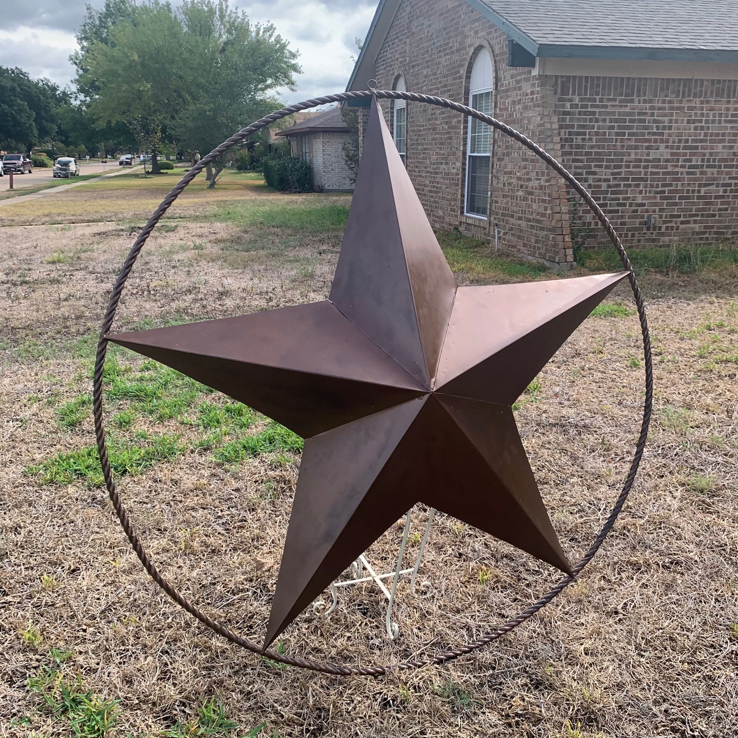 LONE STAR 60" BARN STAR METAL RUSTIC  BRONZE VINTAGE COPPER WALL ART WESTERN HOME DECOR HANDMADE NEW EH10524