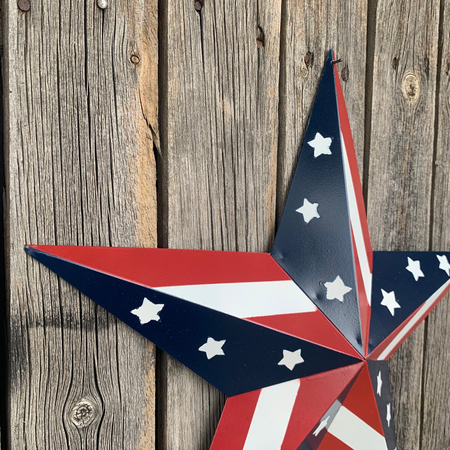 USA BARN STAR AMERICAN FLAG STAR RED WHITE & BLUE METAL STAR HANDMADE NEW 12",24",30" #EH11753