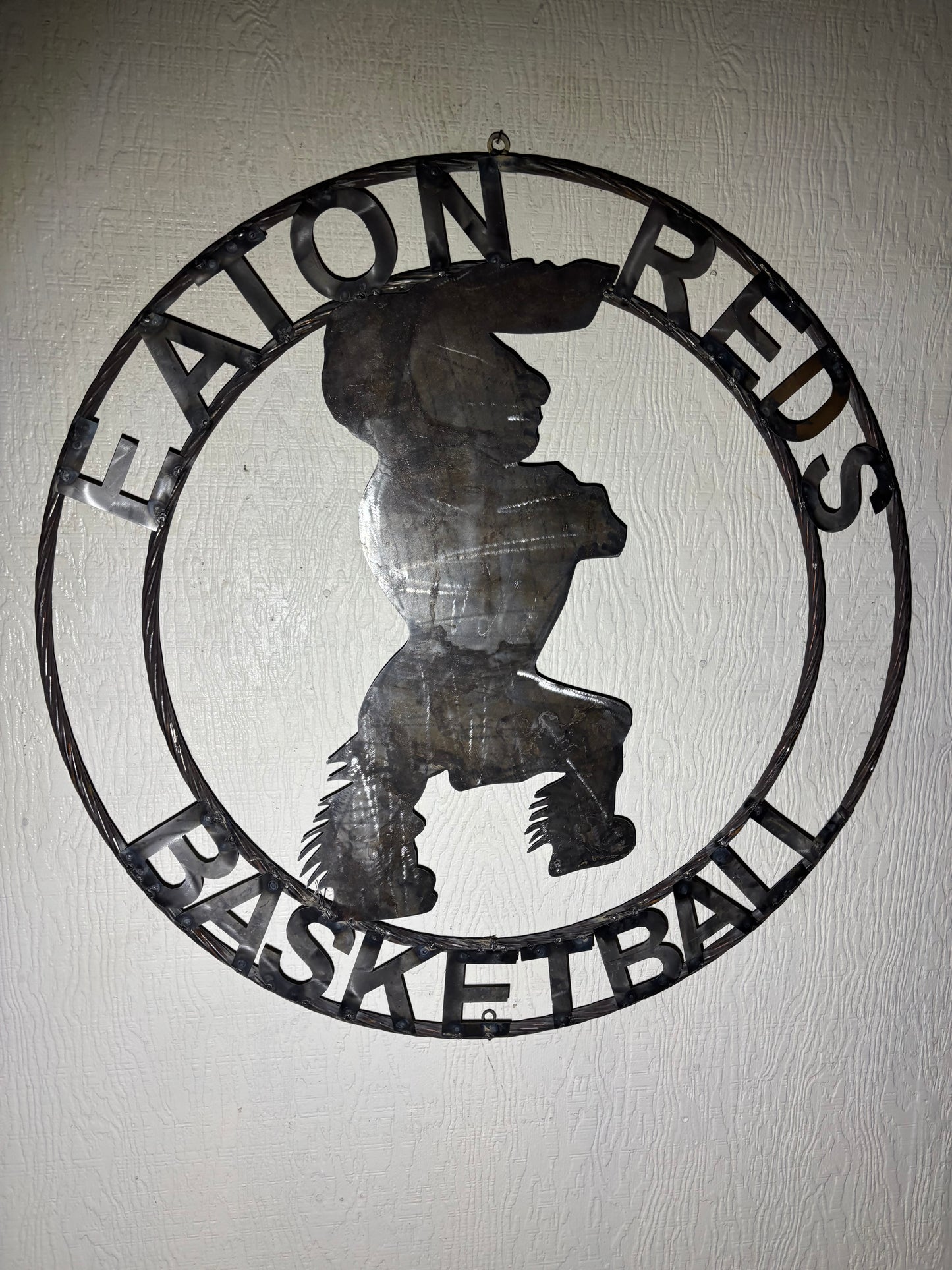 EATON REDS CUSTOM METAL VINTAGE CRAFT SIGN TEAM RED WHITE HANDMADE TO ORDER