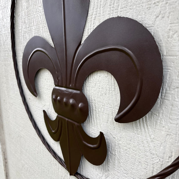 FLEUR DE LIS BRONZE METAL WALL ART SIGN WESTERN HOME DECOR HANDMADE NEW 12",18",24",32"