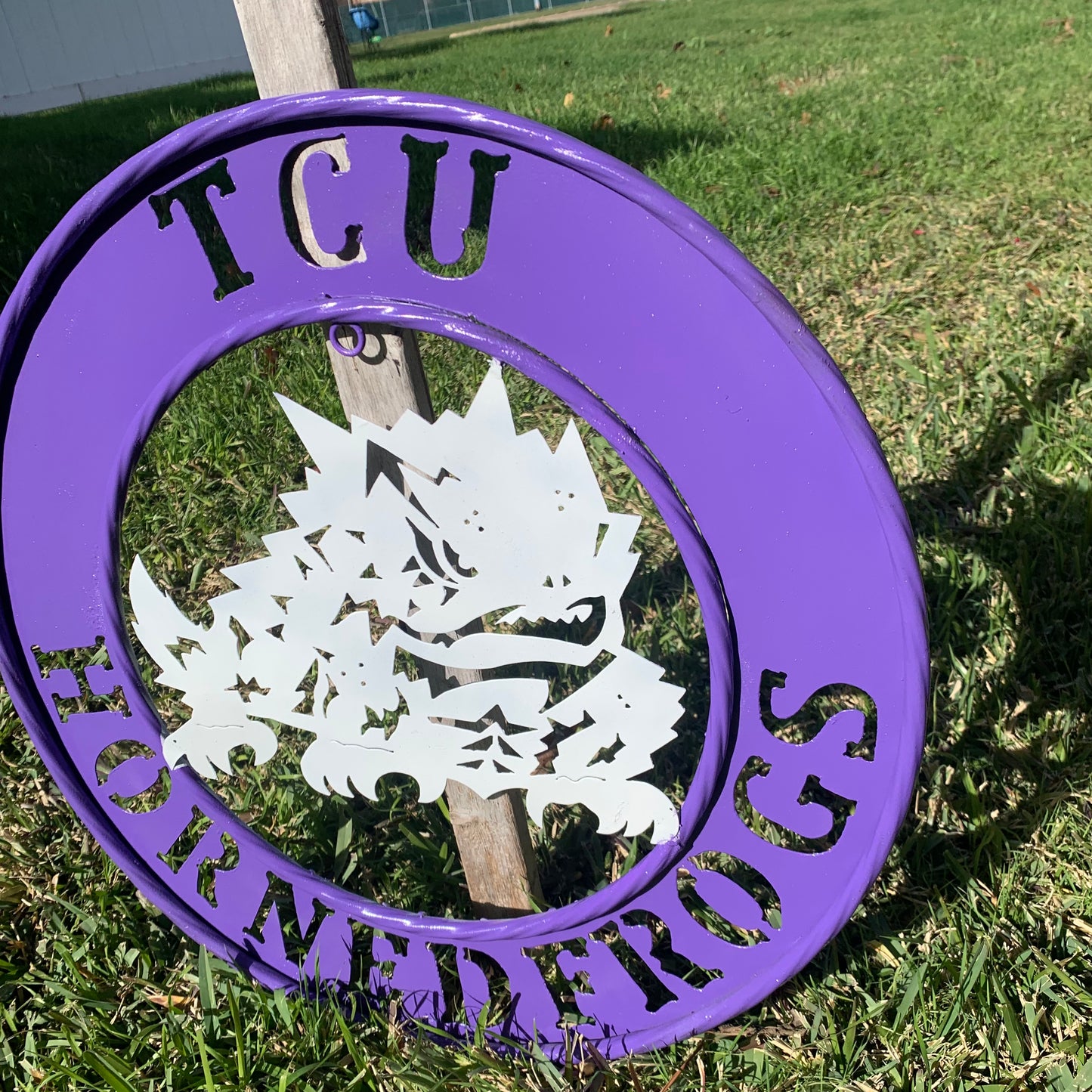 18",24",32" TCU HORNED FROGS CUSTOM METAL VINTAGE CRAFT TEAM SIGN WESTERN HOME DECOR HANDMADE