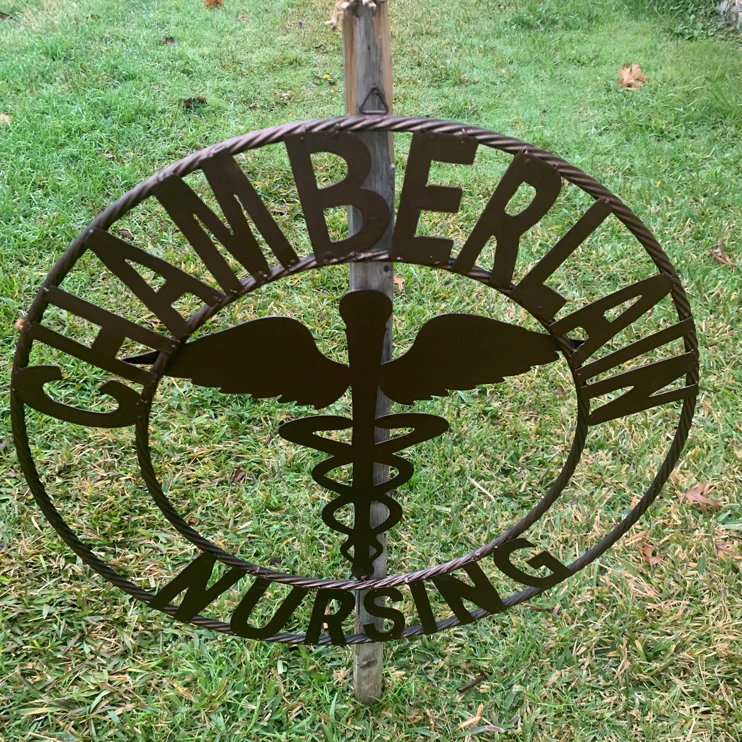 CHAMBERLAIN NURSING STYLE CUSTOM NAME SIGN MEDICAL LOGO HANDMADE