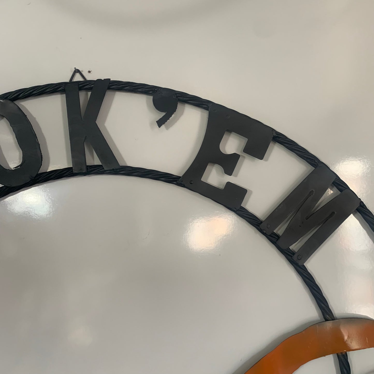 HOOKEM HORNS WITH LONE STAR TEXAS LONGHORNS HOOK EM METAL CUSTOM VINTAGE CRAFT WALL ART TEAM SIGN HANDMADE