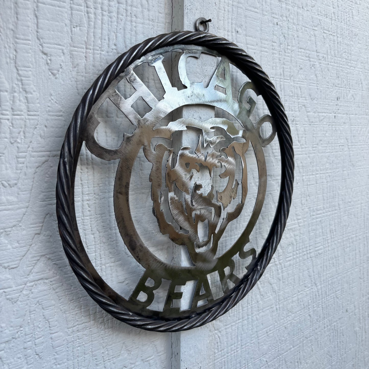 CHICAGO BEARS CUSTOM RAW METAL VINTAGE CRAFT SIGN TEAM HANDMADE STYLE# 3