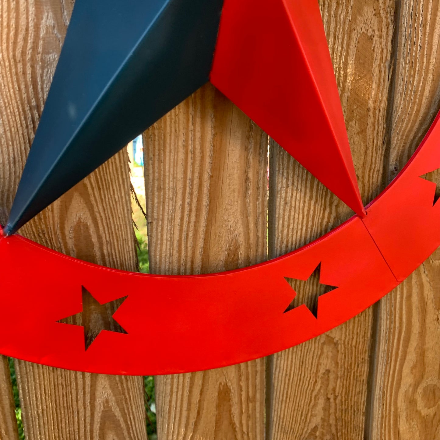 24" WIDE BAND RING BARN STAR METAL LONE STAR 3d WALL ART WESTERN HOME DECOR HANDMADE NEW #EH12758