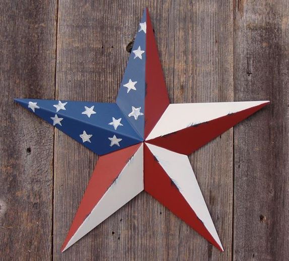 #EH10412 RUSTIC BARN STAR 32",40",53" METAL WALL ART MULTI COLOR WESTERN HOME DECOR HANDMADE