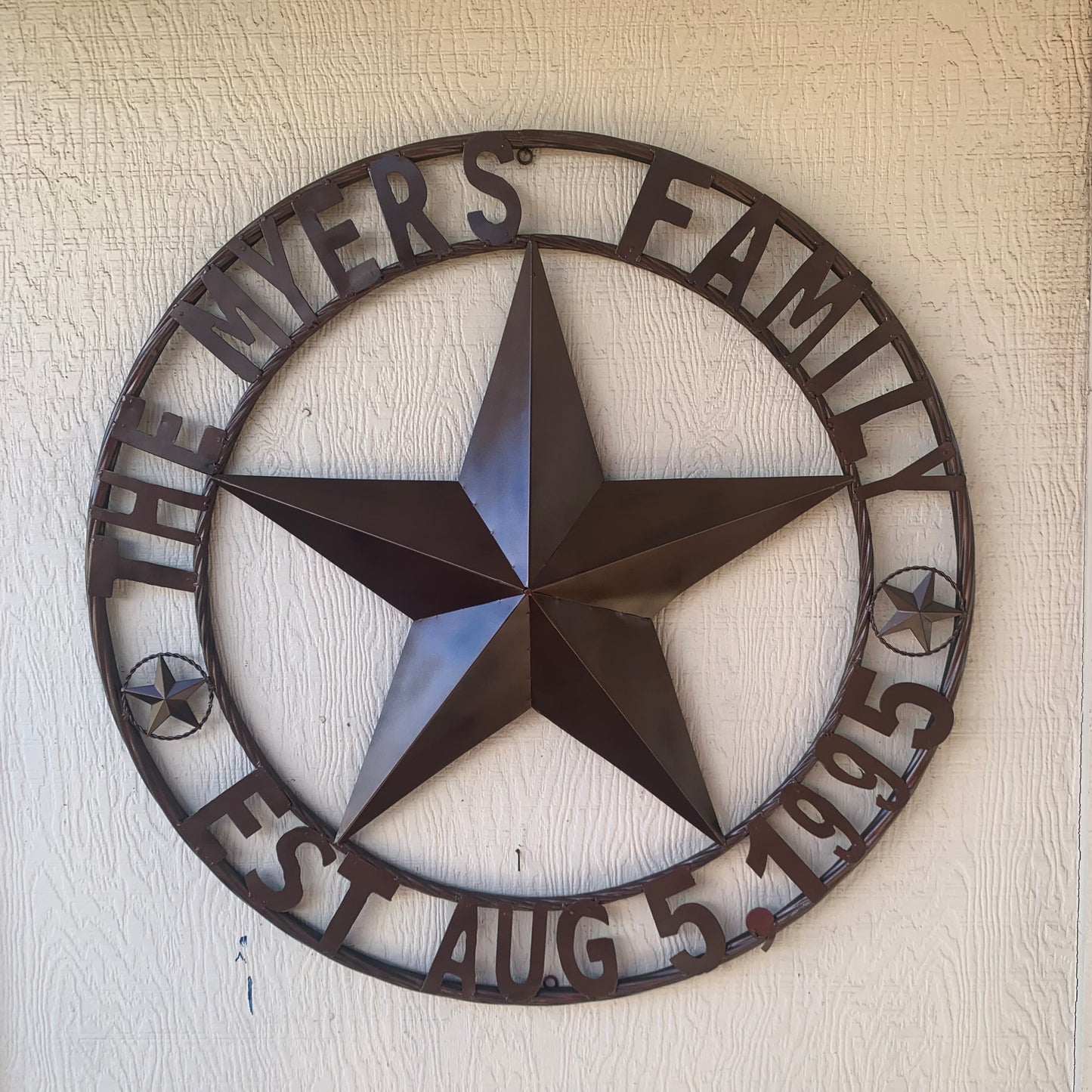 MYERS STYLE YOUR CUSTOM NAME STAR BARN STAR METAL LONE STAR WESTERN HOME DECOR RUSTIC BLACK HANDMADE 24",32",36",50"