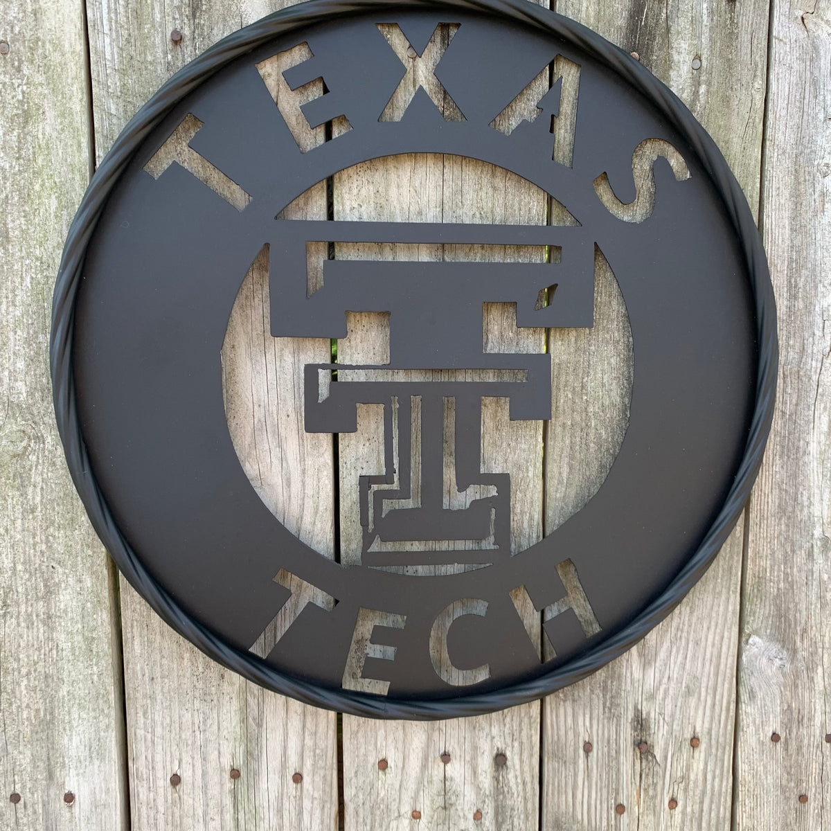 12",18",24",32",36" TEXAS TECH RUSTIC BLACK CUSTOM METAL VINTAGE CRAFT TEAM SIGN HANDMADE TO ORDER
