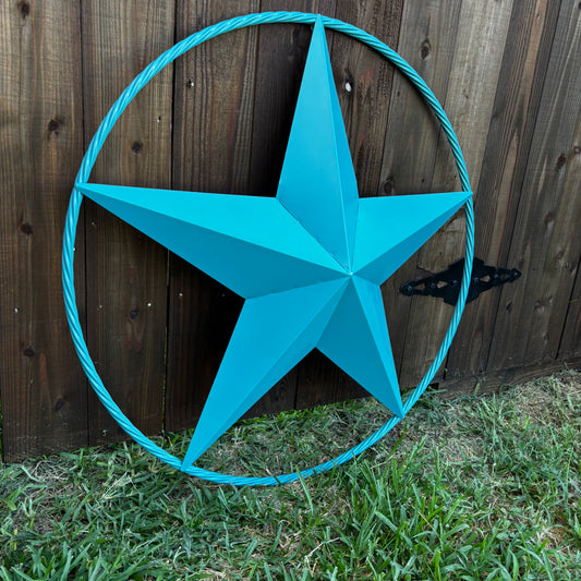 TEAL BARN LONE STAR TWISTED ROPE RING WESTERN HOME DECOR HANDMADE 12",24",36" #EH