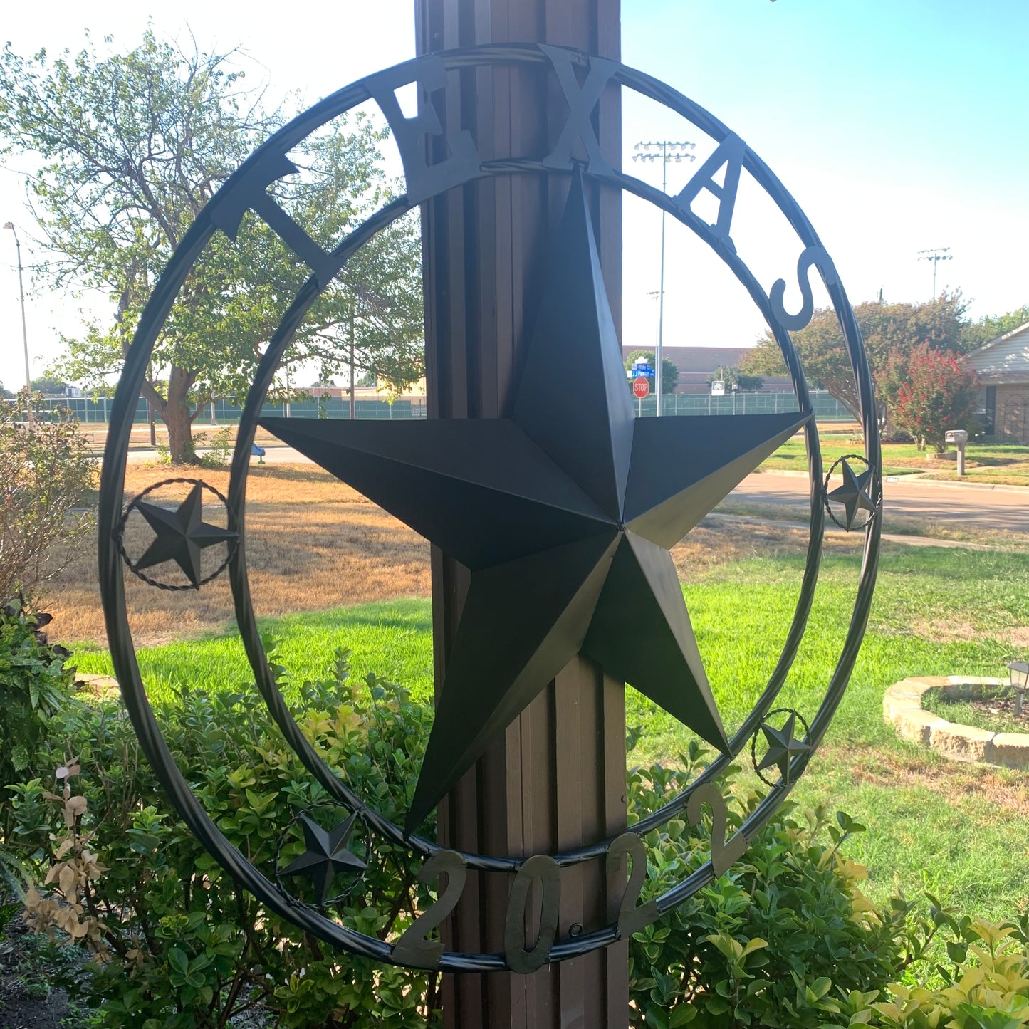 TEXAS 2022 STYLE CUSTOM NAME STAR BARN METAL LONE STAR 3d TWISTED ROPE RING WESTERN HOME DECOR RUSTIC  BLACK HANDMADE 24",32",34",36",40",42",44",46",50"