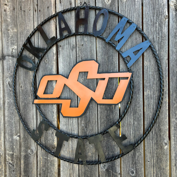 OSU OKLAHOMA STATE COWBOYS METAL CUSTOM VINTAGE TEAM WALL ART HANDMADE CRAFT SIGN