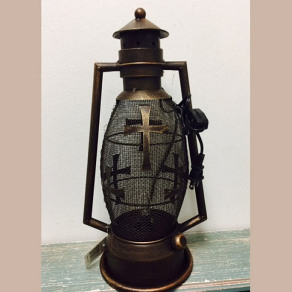 CROSS METAL ART ELECTRIC LANTERN LAMP WESTERN HOME DECOR LIGHTING #EH12726