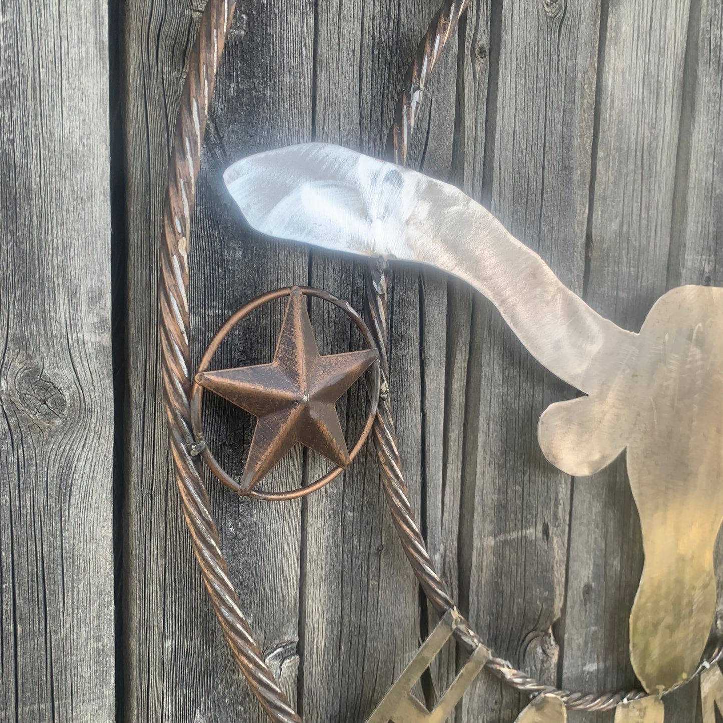 HOOKEM HORNS & LONE STAR TEXAS LONGHORNS HOOK EM RAW METAL UNPAINTED CUSTOM VINTAGE CRAFT WALL ART TEAM SIGN HANDMADE