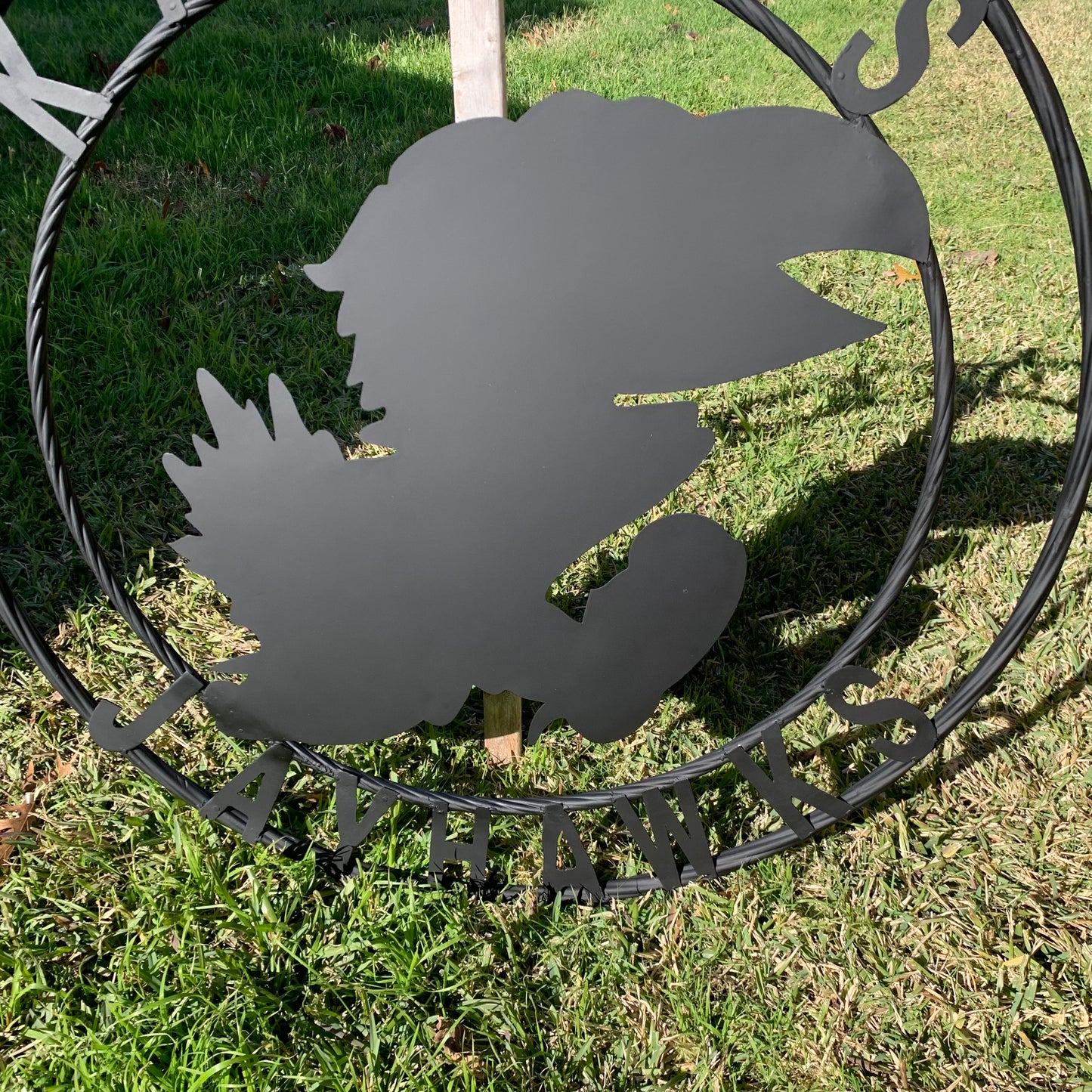 KANSAS JAYHAWKS BLACK CUSTOM METAL VINTAGE CRAFT SIGN WALL ART TEAM SIGN HANDMADE