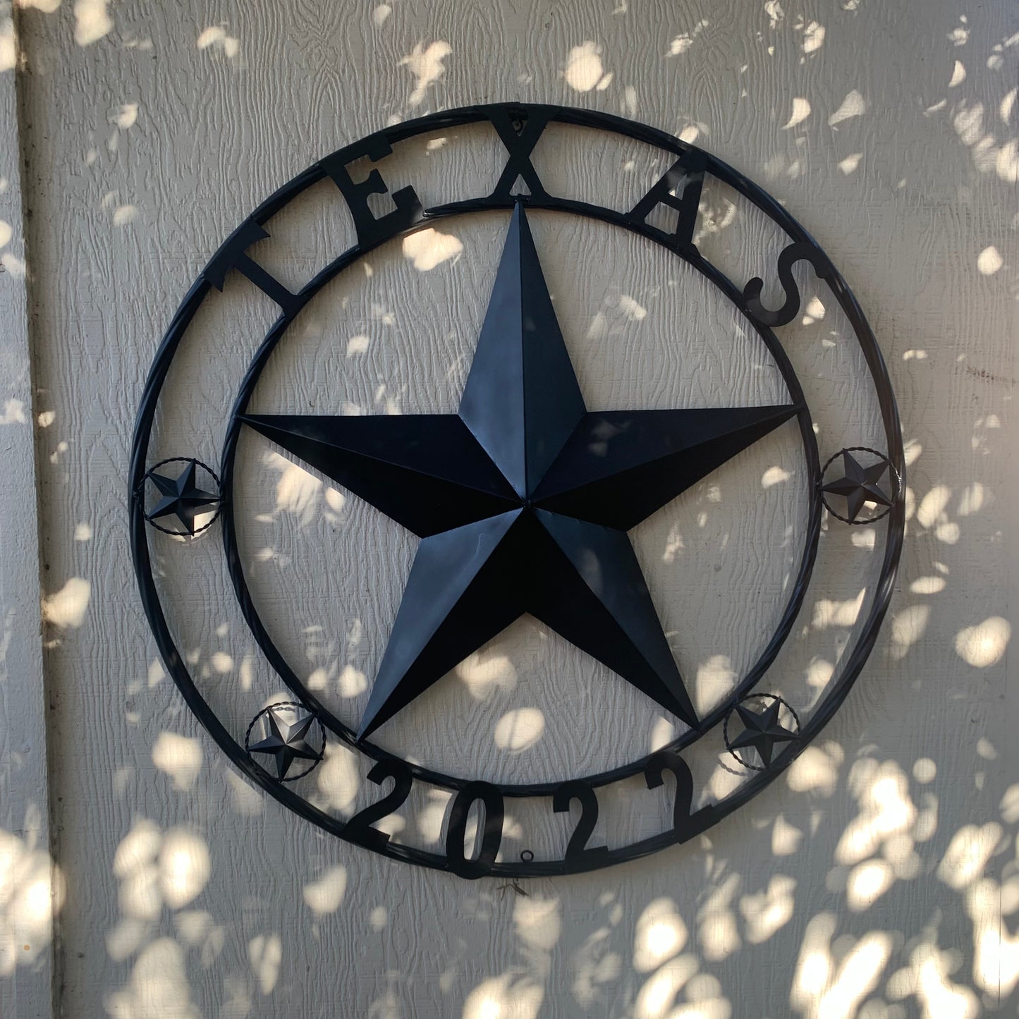 TEXAS 2022 STYLE CUSTOM NAME STAR BARN METAL LONE STAR 3d TWISTED ROPE RING WESTERN HOME DECOR RUSTIC  BLACK HANDMADE 24",32",34",36",40",42",44",46",50"