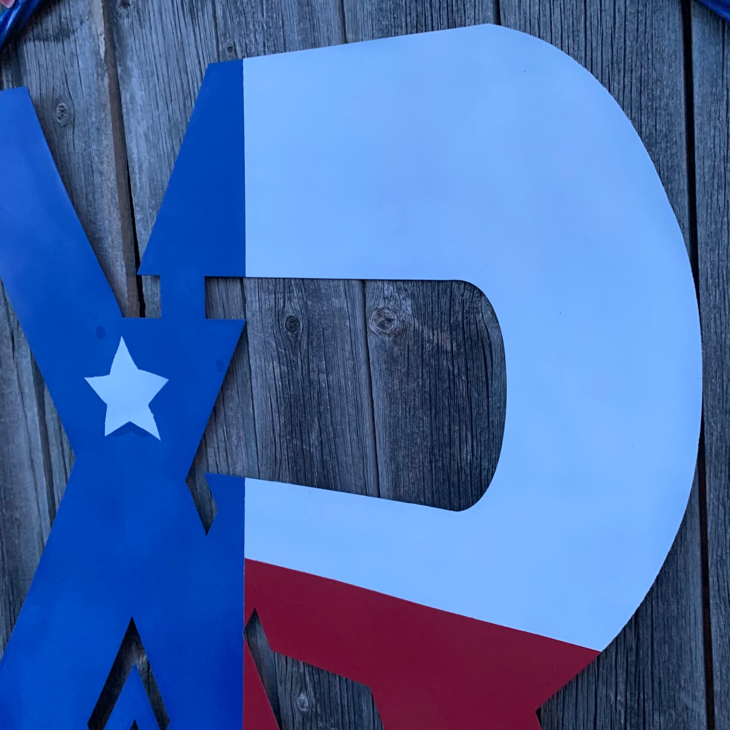 #EH11299 CUSTOM NAME XR ROOFING STYLE SIGN RED,WHITE & BLUE TEXAS FLAG LOGO HANDMADE
