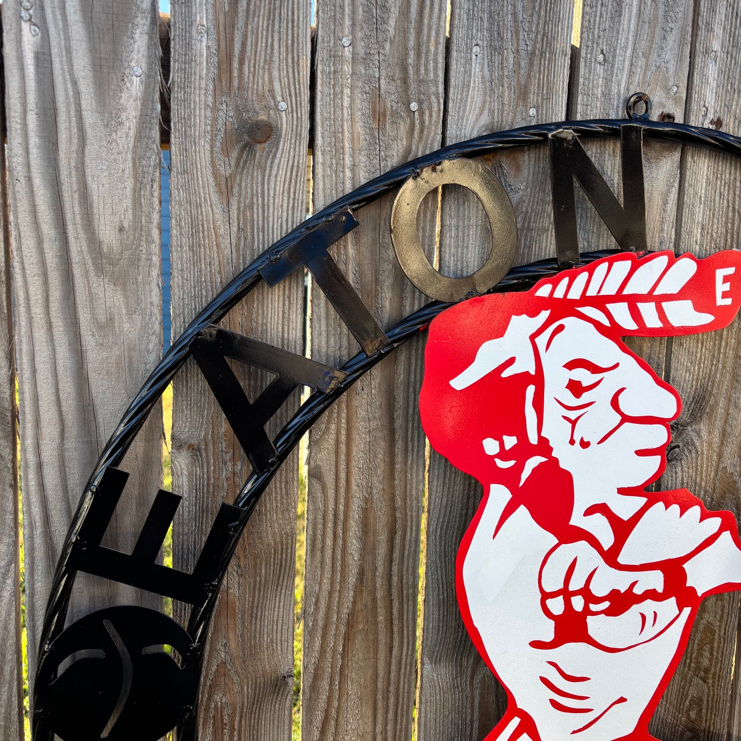 EATON REDS CUSTOM METAL VINTAGE CRAFT SIGN TEAM RED WHITE HANDMADE TO ORDER