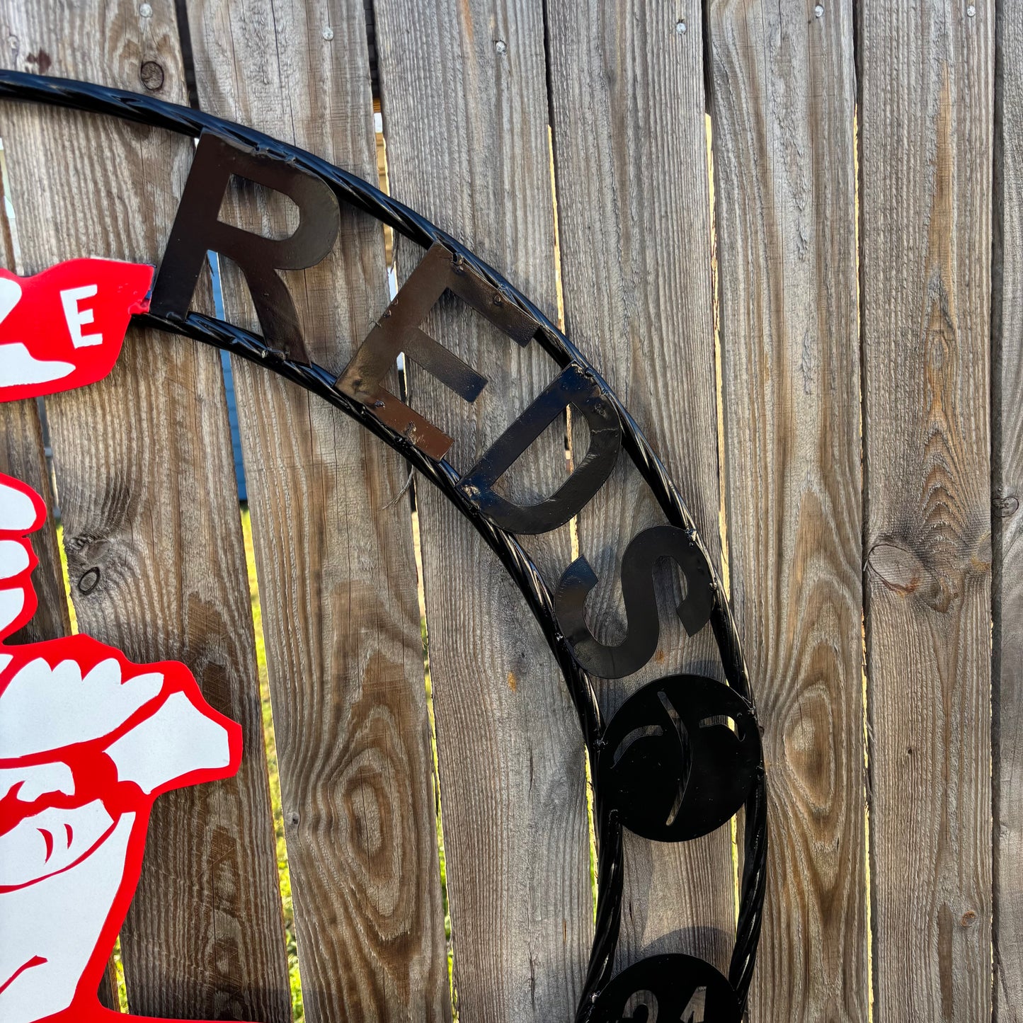 EATON REDS CUSTOM METAL VINTAGE CRAFT SIGN TEAM RED WHITE HANDMADE TO ORDER