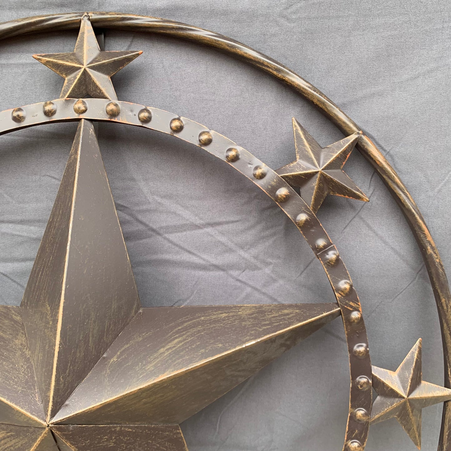 24" MULTI STAR BEADED COLIBROX BARN STAR METAL LONESTAR WESTERN HOME DECOR HANDMADE RUSTIC DARK BRONZE NEW