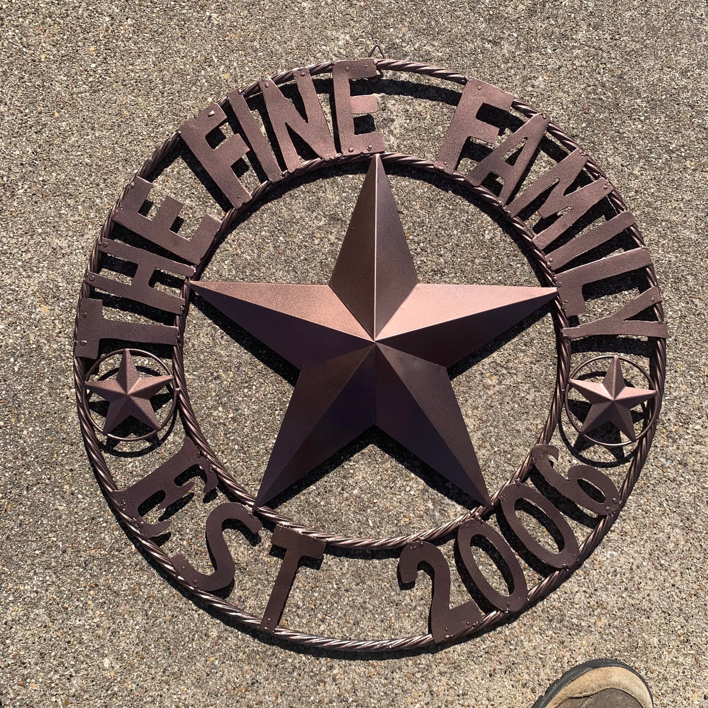 FINE FAMILY STYLE YOUR CUSTOM NAME STAR BARN STAR METAL LONE STAR WESTERN HOME DECOR RUSTIC BRONZE HANDMADE 24",32",36",50"