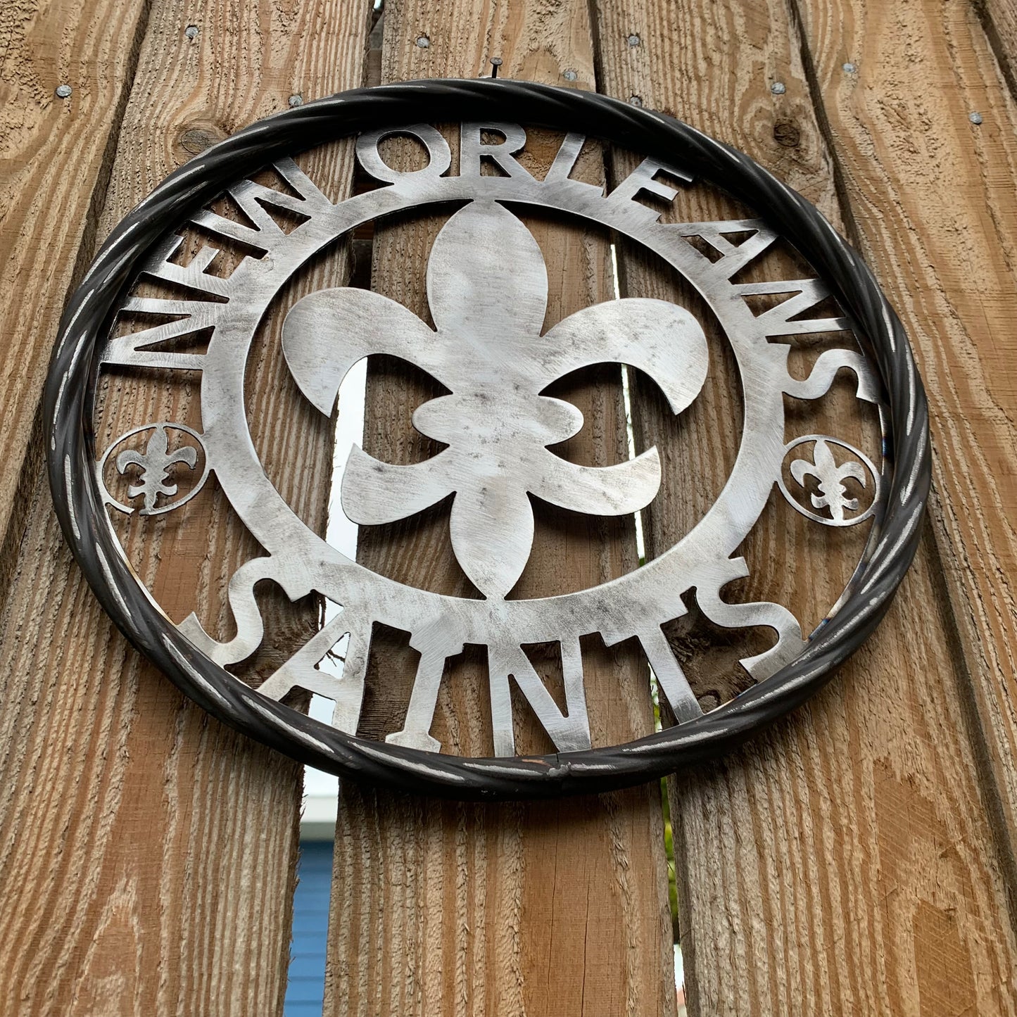NEW ORLEANS SAINTS CUSTOM RAW METAL CRAFT SIGN WALL ART WESTERN HOME DECOR LASERCUT ART HANDMADE 12",18",24