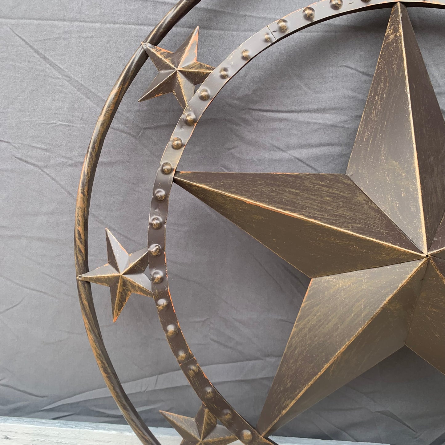 24" MULTI STAR BEADED COLIBROX BARN STAR METAL LONESTAR WESTERN HOME DECOR HANDMADE RUSTIC DARK BRONZE NEW