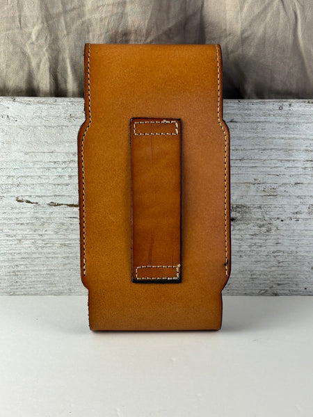 7" STAR LEATHER HOLSTER TAN BROWN STAR POUCH EXTRA LARGE  BELT LOOP CELL PHONE CASE UNIVERSAL OVERSIZE