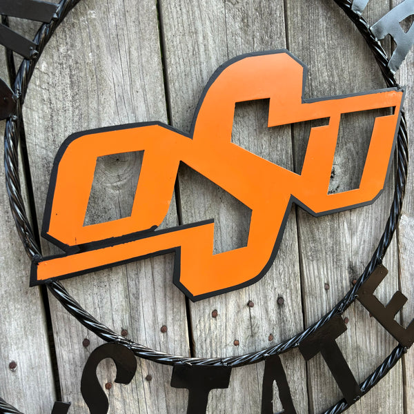 OSU OKLAHOMA STATE COWBOYS METAL CUSTOM VINTAGE TEAM WALL ART HANDMADE CRAFT SIGN