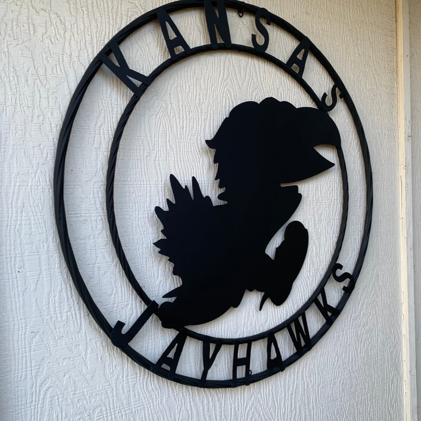 KANSAS JAYHAWKS BLACK CUSTOM METAL VINTAGE CRAFT SIGN WALL ART TEAM SIGN HANDMADE