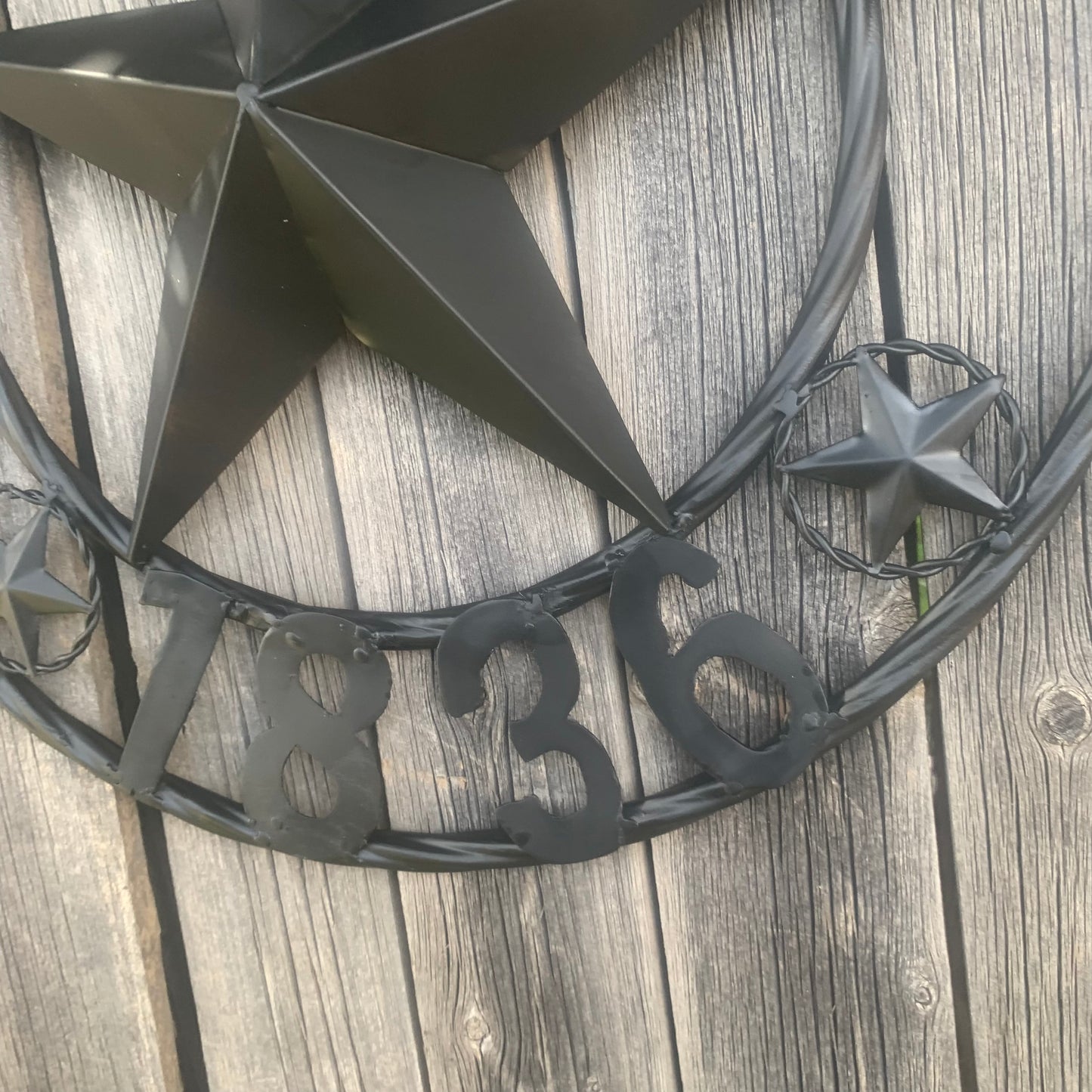 TEXAS 1836 BLACK BARN STAR METAL LONESTAR WESTERN HOME DECOR HANDMADE NEW 16",24",36",50"