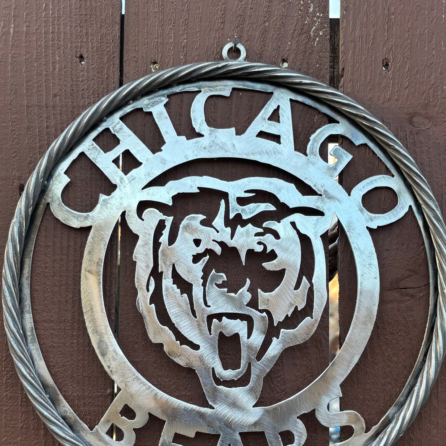 CHICAGO BEARS CUSTOM RAW METAL VINTAGE CRAFT SIGN TEAM HANDMADE STYLE# 3