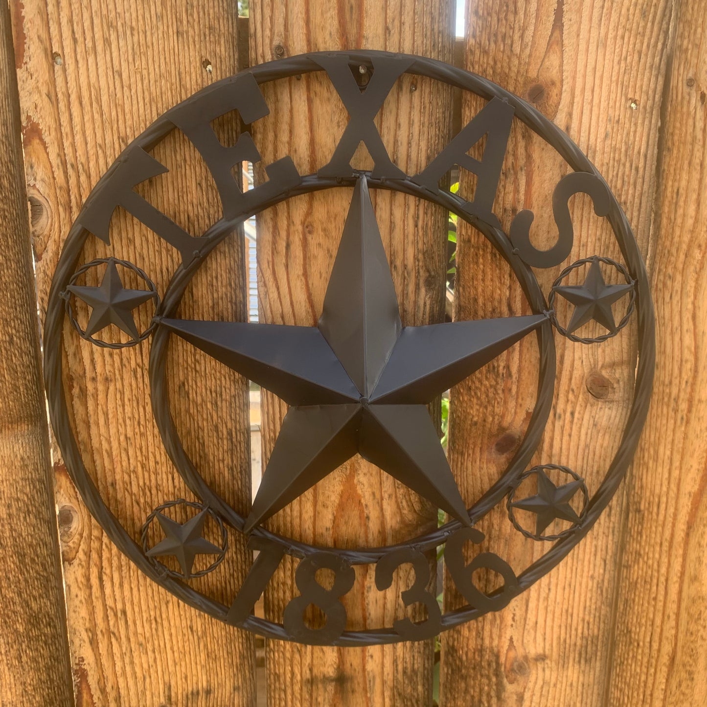 TEXAS 1836 BLACK BARN STAR METAL LONESTAR WESTERN HOME DECOR HANDMADE NEW 16",24",36",50"